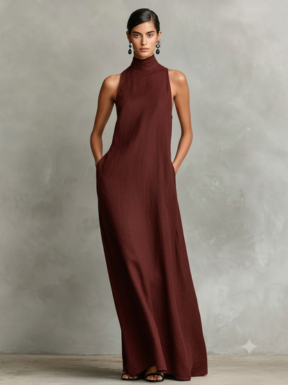 Adriana | Vestido largo elegante con bolsillos